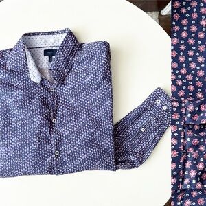 Good Man Brand Men’s Cotton Floral Print Button Down Shirt Size Large